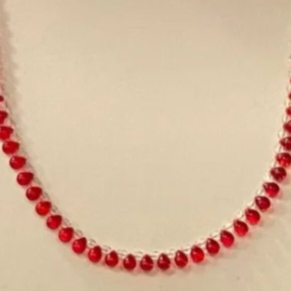NEW handcrafted Czech teardrop crystal Pip beads necklace - Picture 1 of 3